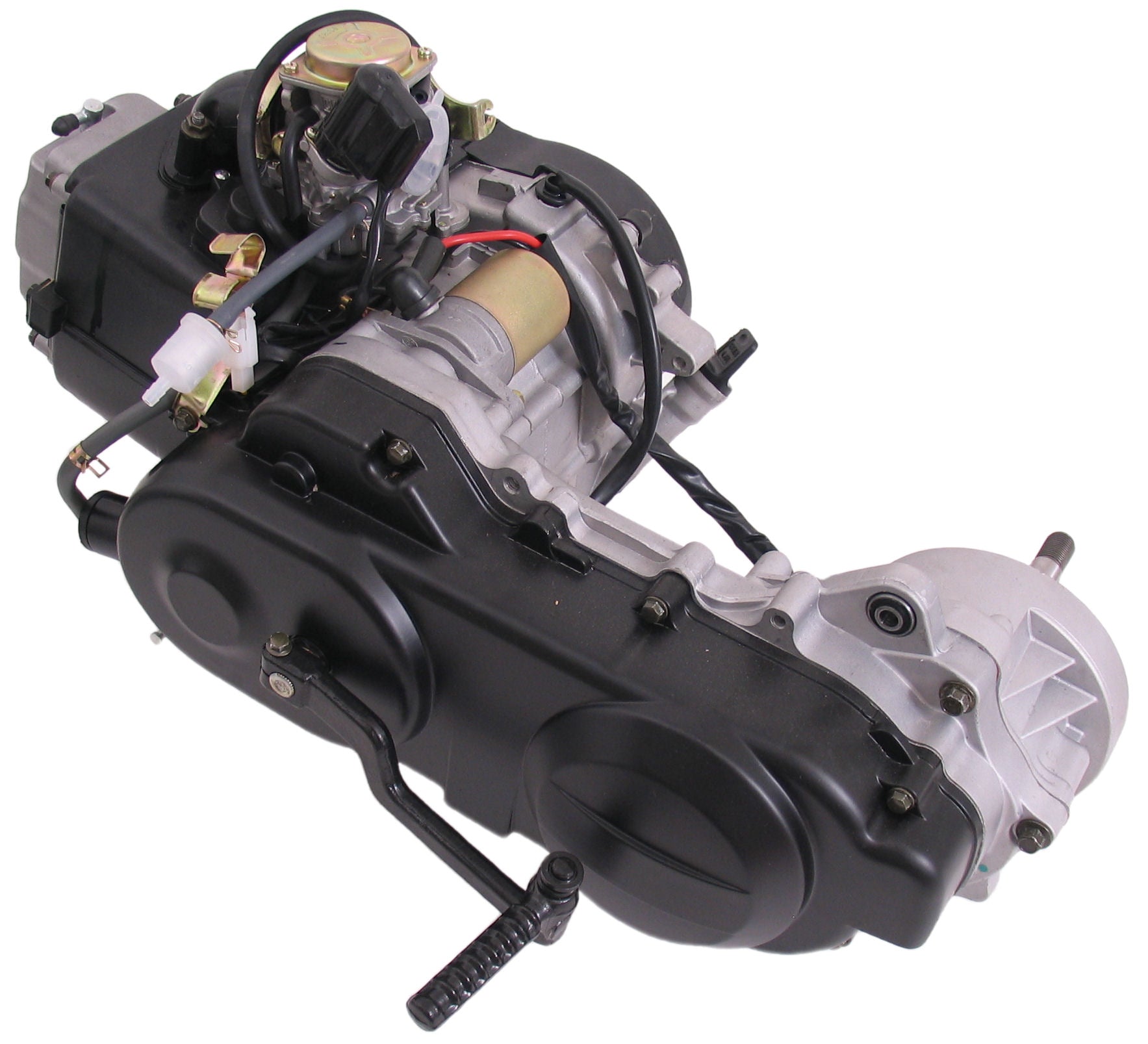 Edge Motorblok compleet scooter GY6 10 inch wiel met Korte achteras inclusief Carburateur