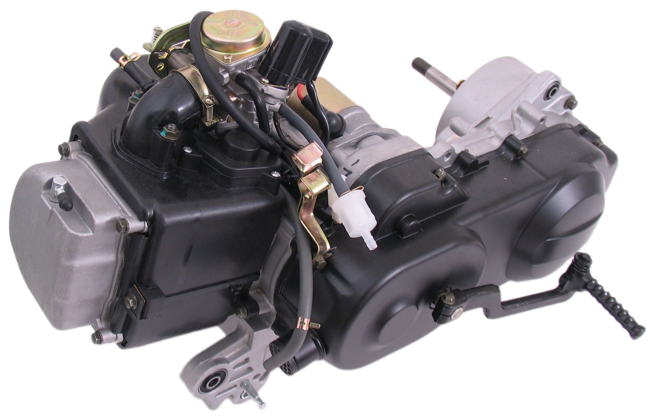 Edge Motorblok compleet scooter GY6 10 inch wiel met Korte achteras inclusief Carburateur