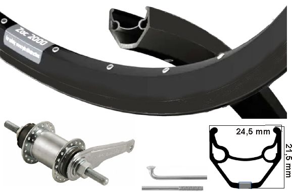 Kgs Achterwiel 28 inch (622) velg stratos zwart/zwart shimano remnaaf