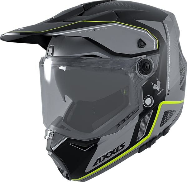 Axxis Helm Wolf DS Roadrunner Glans Grijs XXL