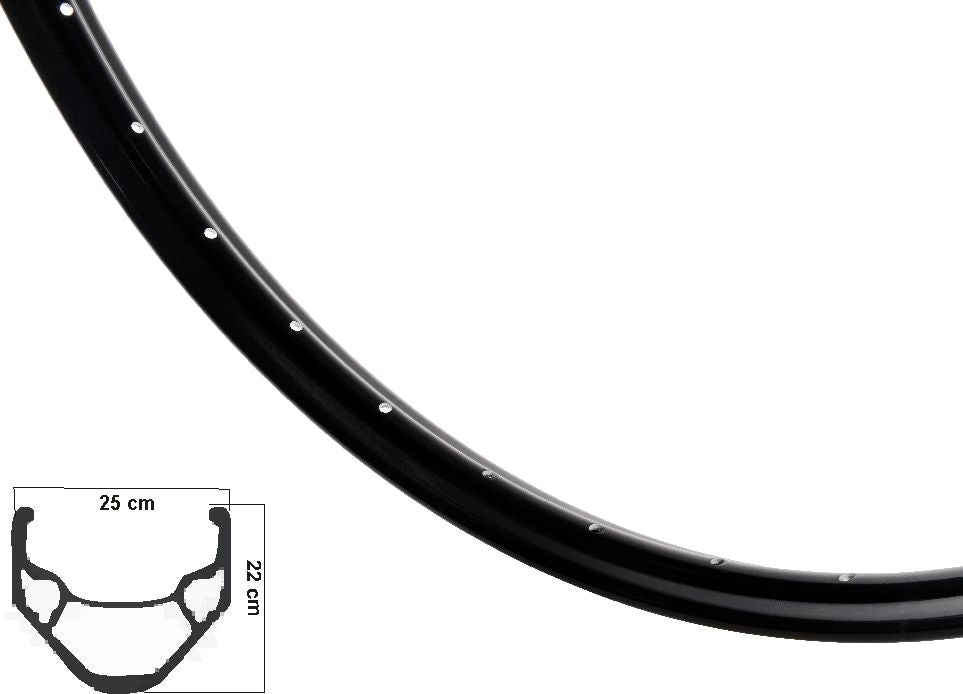 Ryde velg xs19 zwart zwart 9x4 36 gaats 28 inch (622)