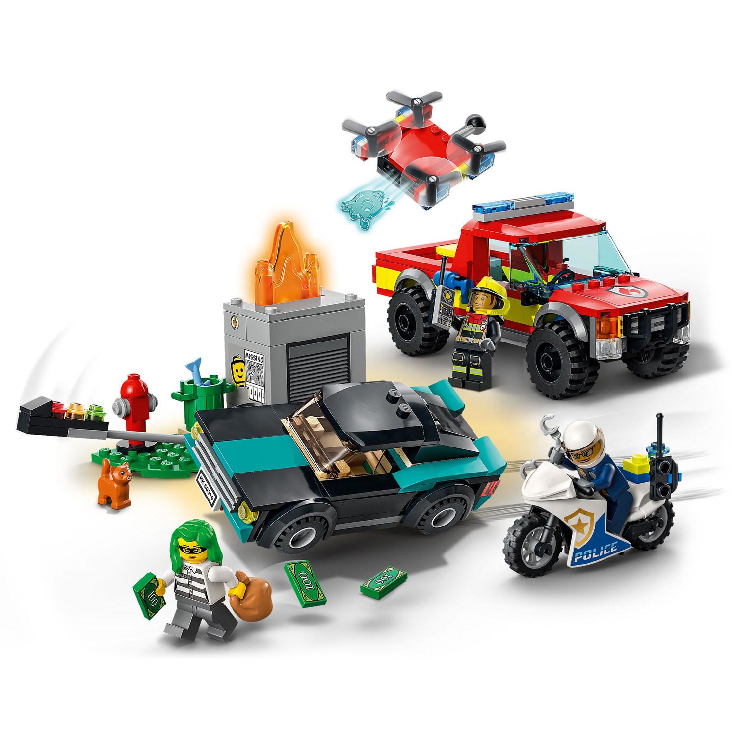 Lego city - 60319 brandweer amp; politie achtervolging