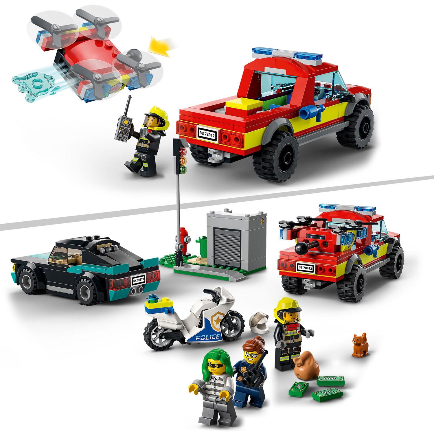 Lego city - 60319 brandweer amp; politie achtervolging