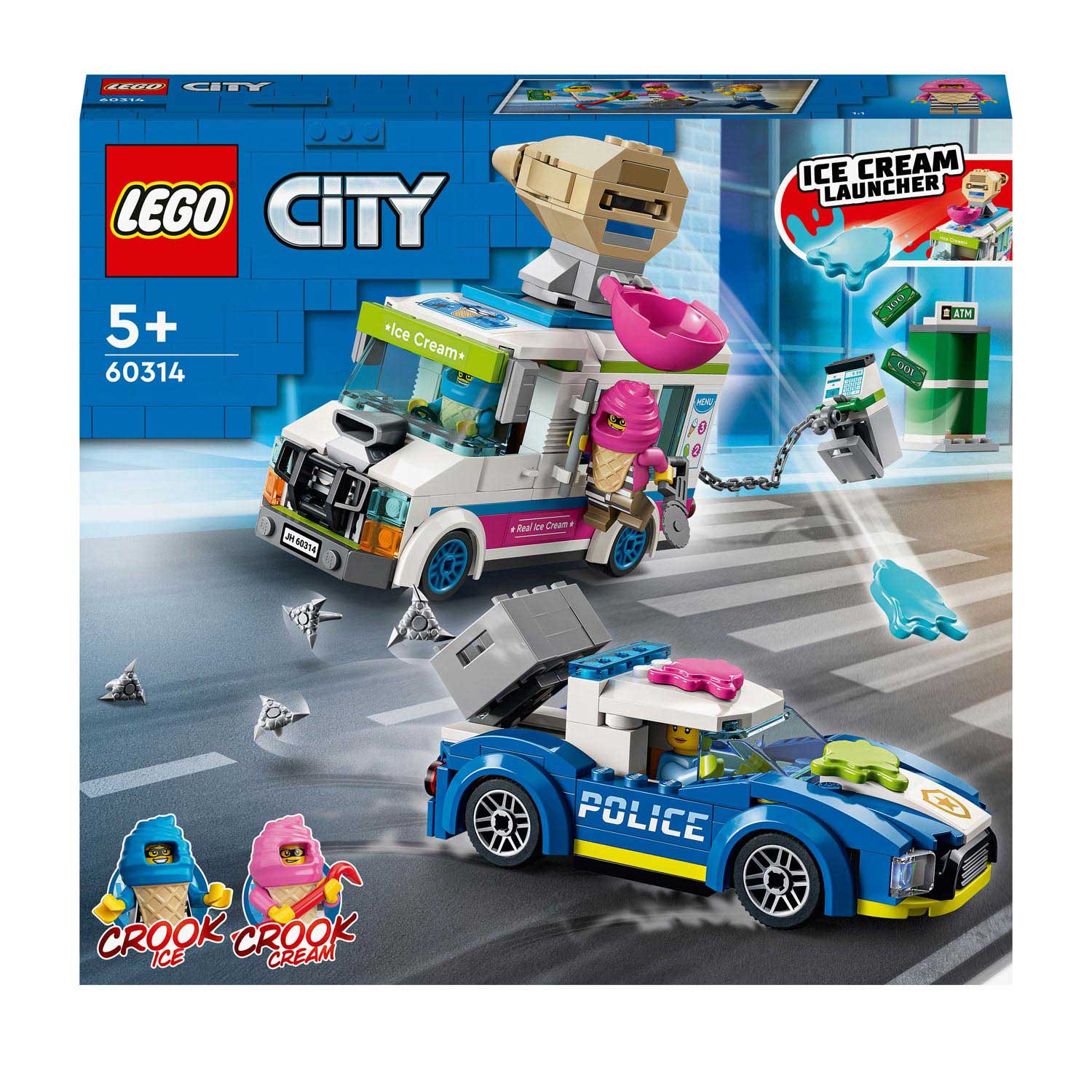 Lego city - 60314 ice cream launcher met politiewagen