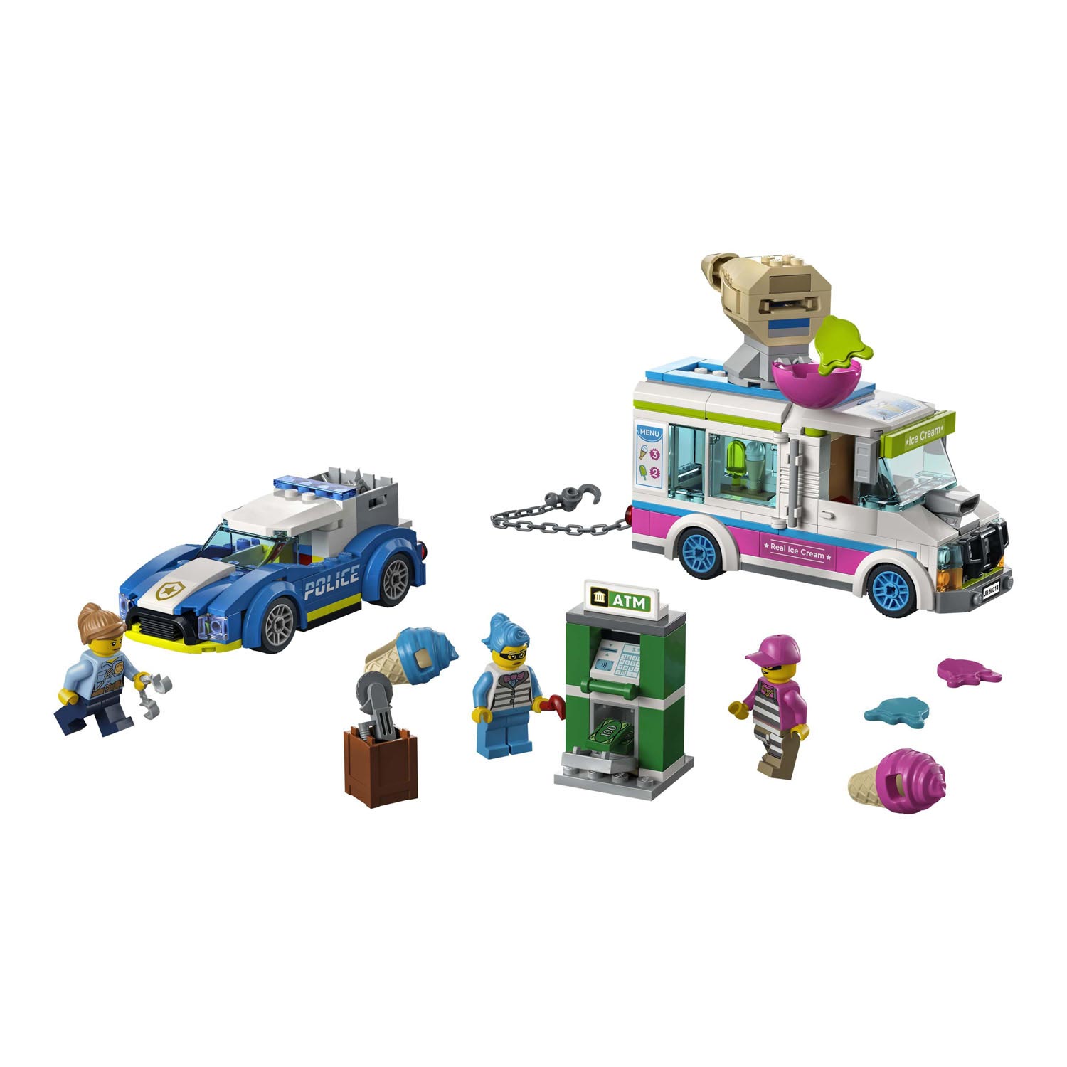 Lego city - 60314 ice cream launcher met politiewagen