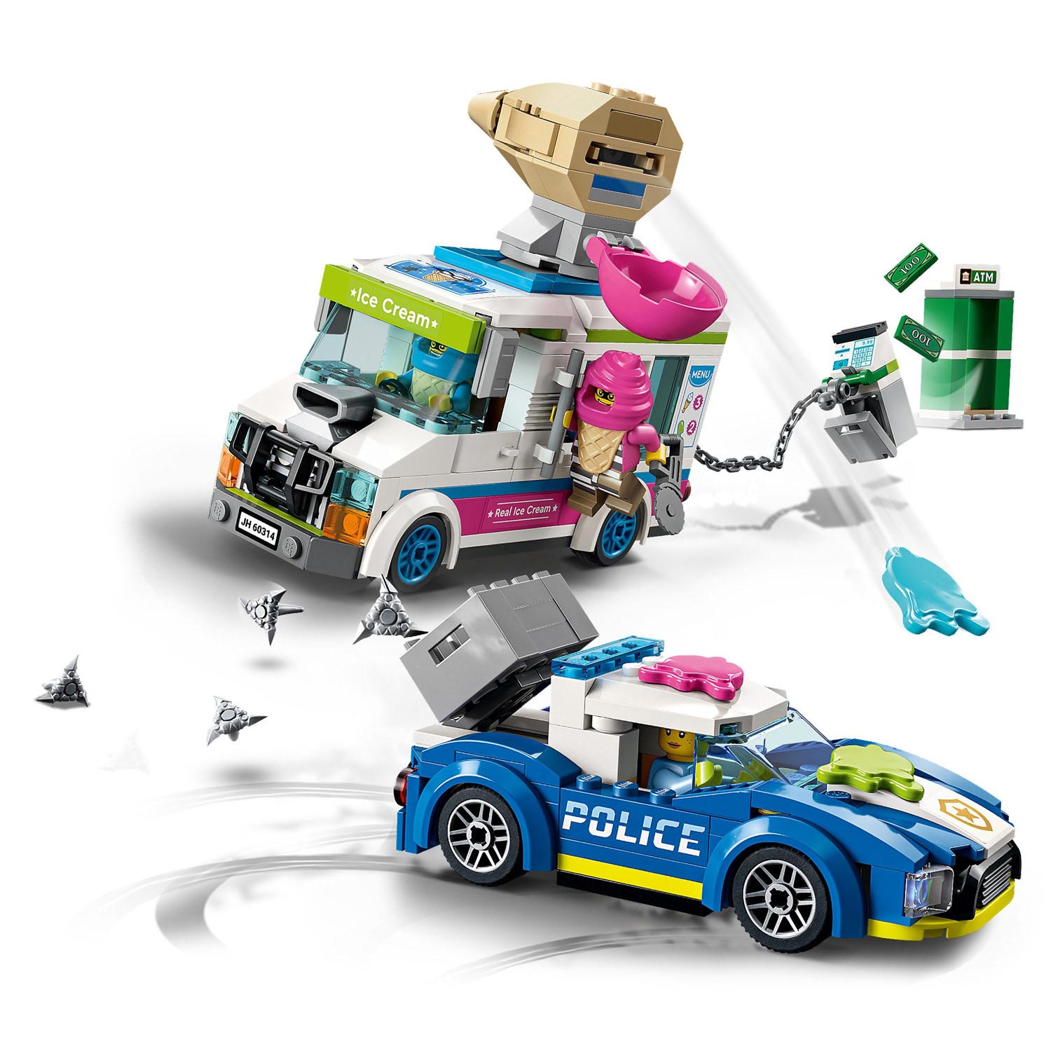 Lego city - 60314 ice cream launcher met politiewagen