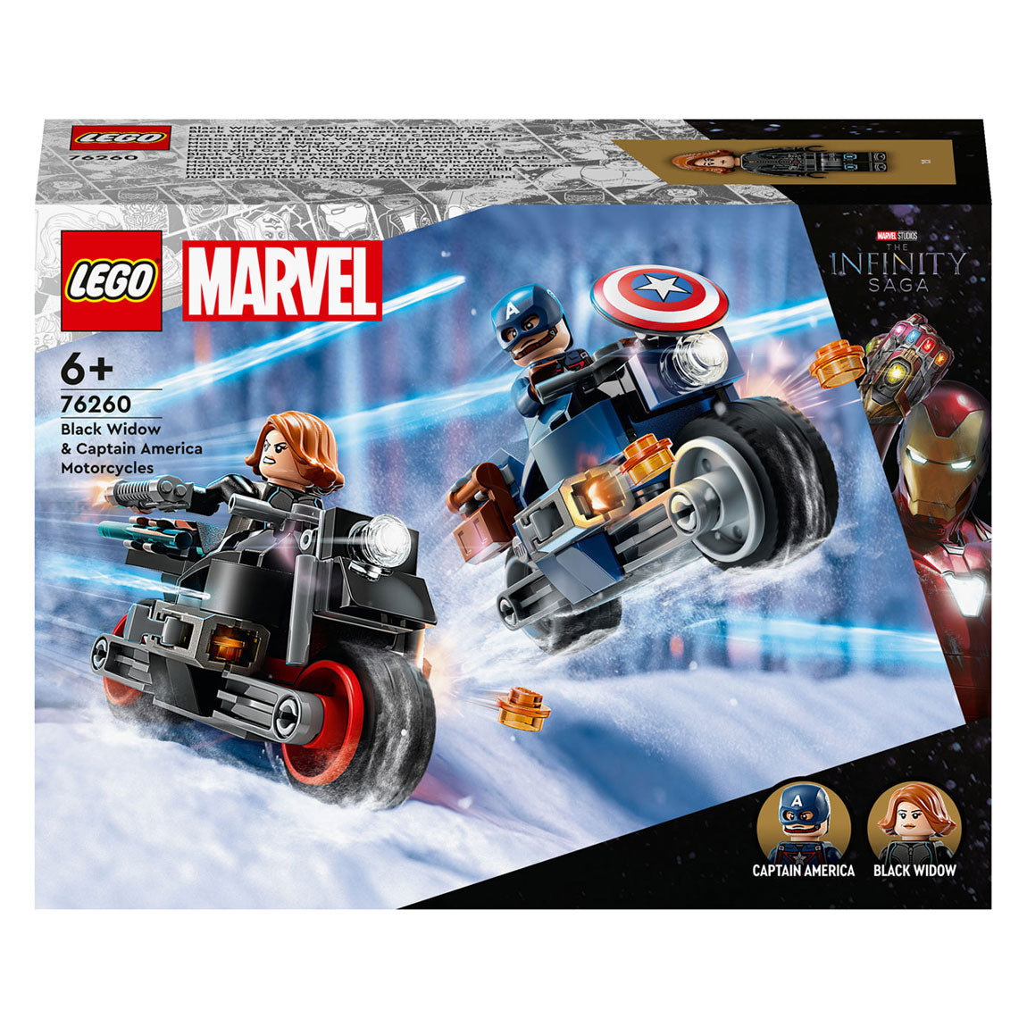Lego Marvel 76260 Captain America en Black Widow Motoren