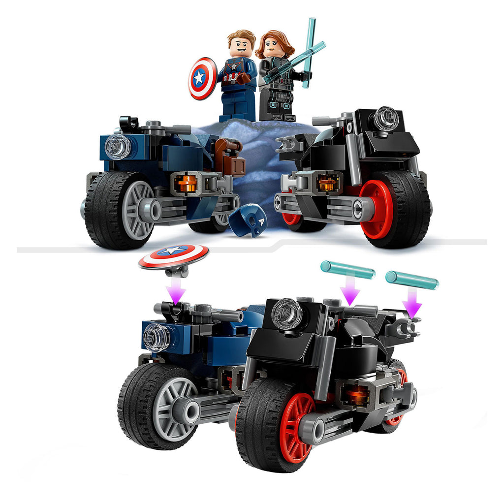 Lego Marvel 76260 Captain America en Black Widow Motoren