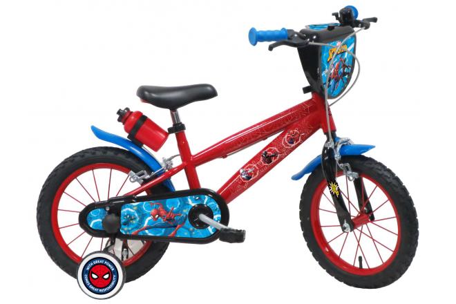 Paw Patrol Spider-Man Kinderfiets Jongens 14 inch Rood Twee handremmen