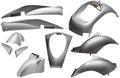 Edge plaatset 10-delig voor sym mio - zilver metallic