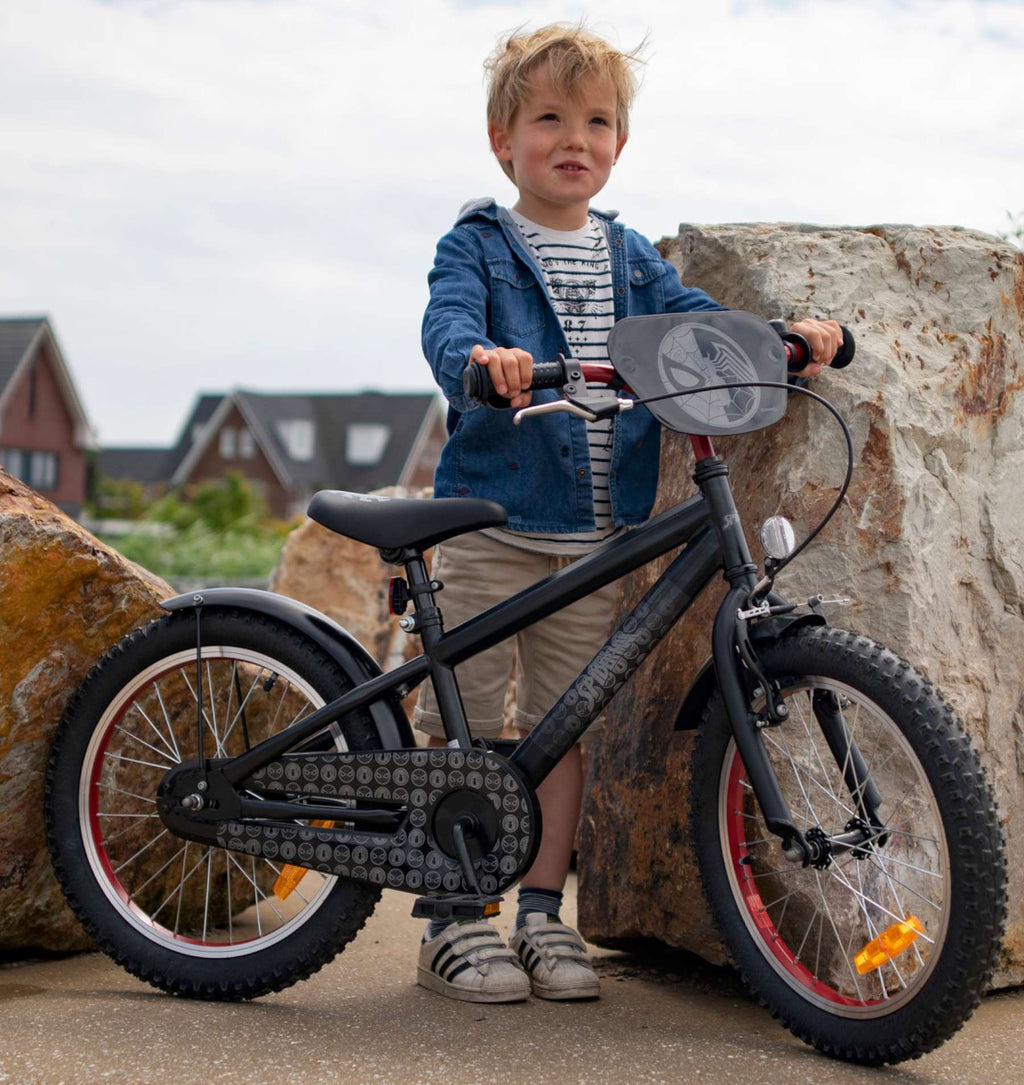 Spiderman Spider-Man Kinderfiets Jongens 18 inch Mat Zwart