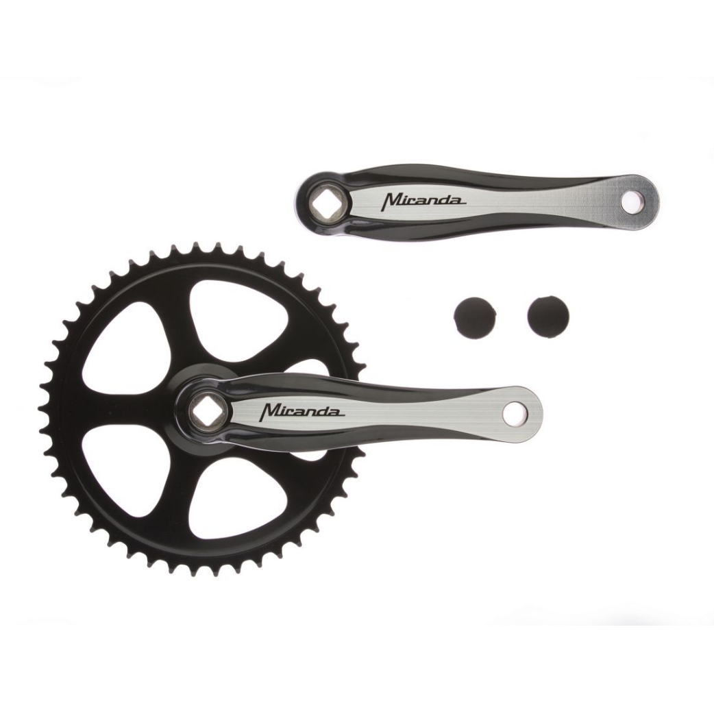 Miranda crankset beta1 plus 44 tands 3 32 blad staal crank alu zwart