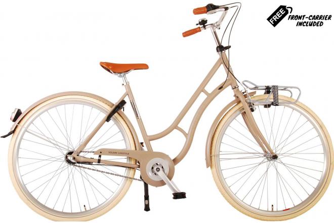 VOLARE Lifestyle Meisjesfiets Tiener 48 cm lage zadelstand Zand 3 versnellingen