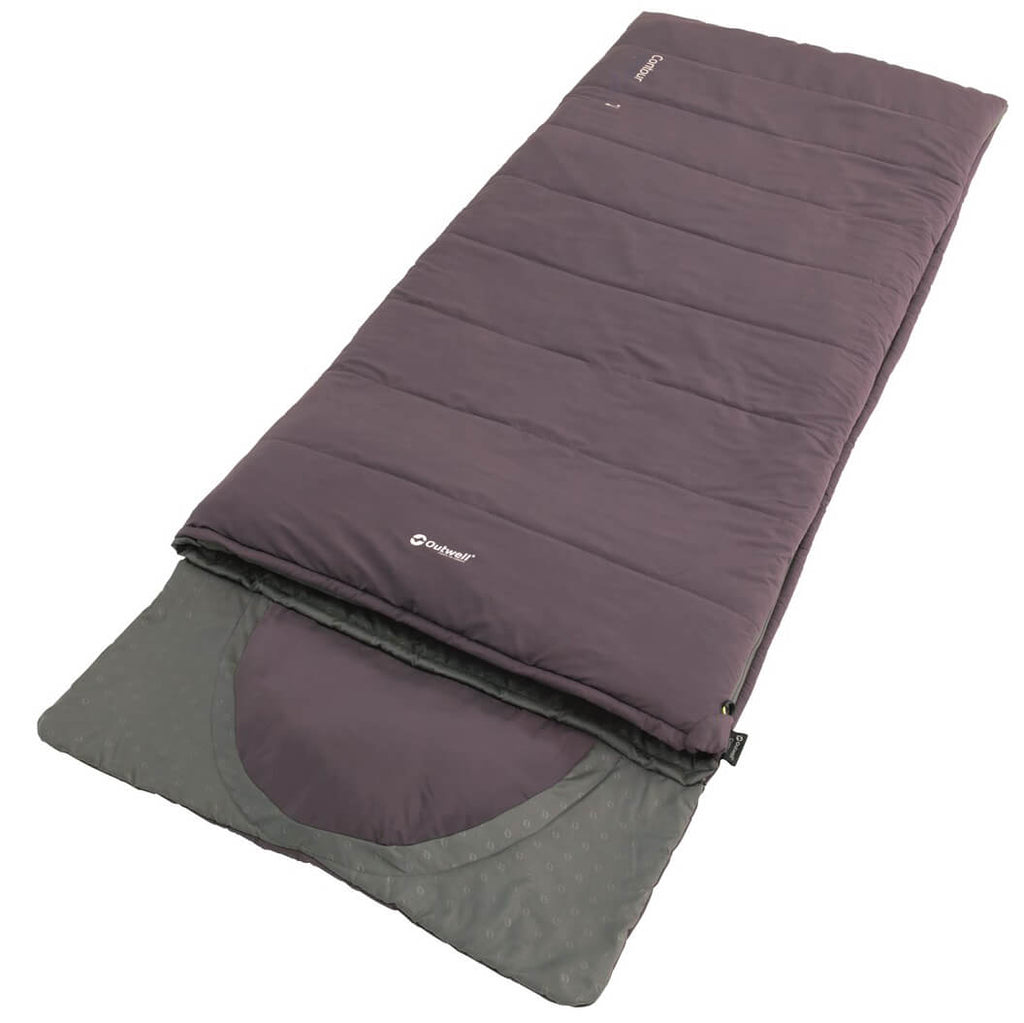 Outwell Contour slaapzak paars - rits rechts