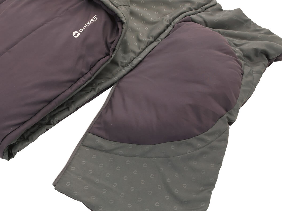 Outwell Contour slaapzak paars - rits rechts