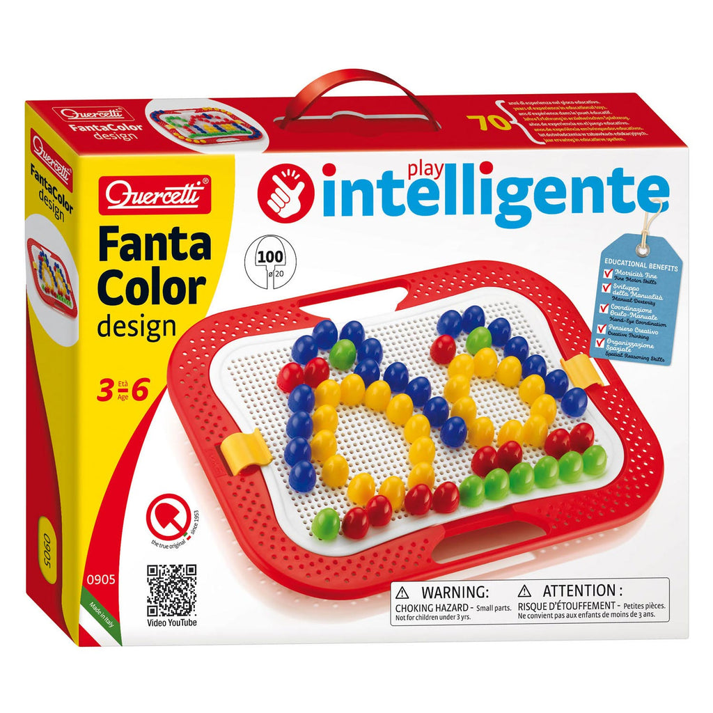 Quercetti fantacolor design insteek mozaïek, 100 pins