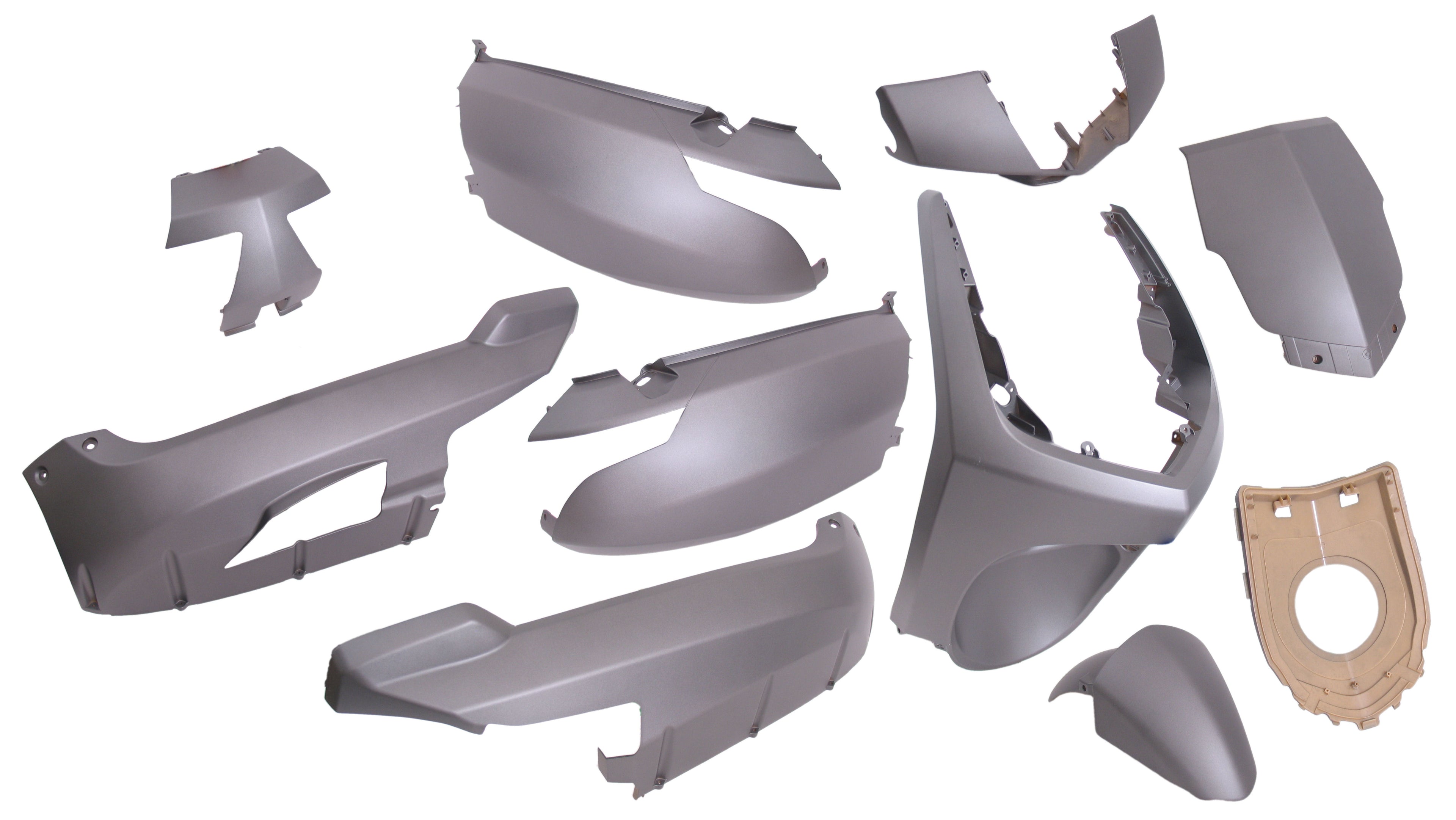 Plaatset Peugeot new vivacity vanaf bj. 2008 50cc 2/4 takt 9 delig mat grijs