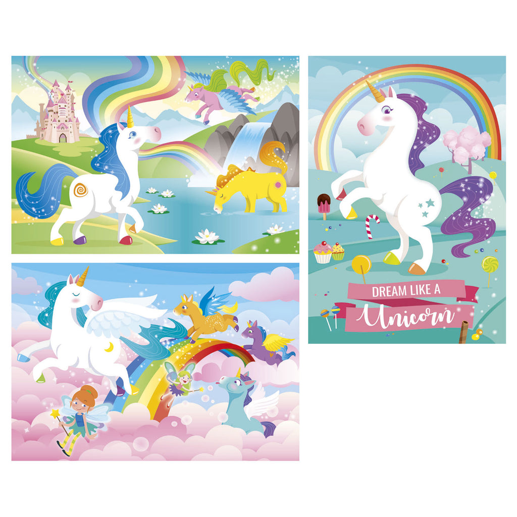 Clementoni Brilliant Puzzel Eenhoorn, 3x48st.