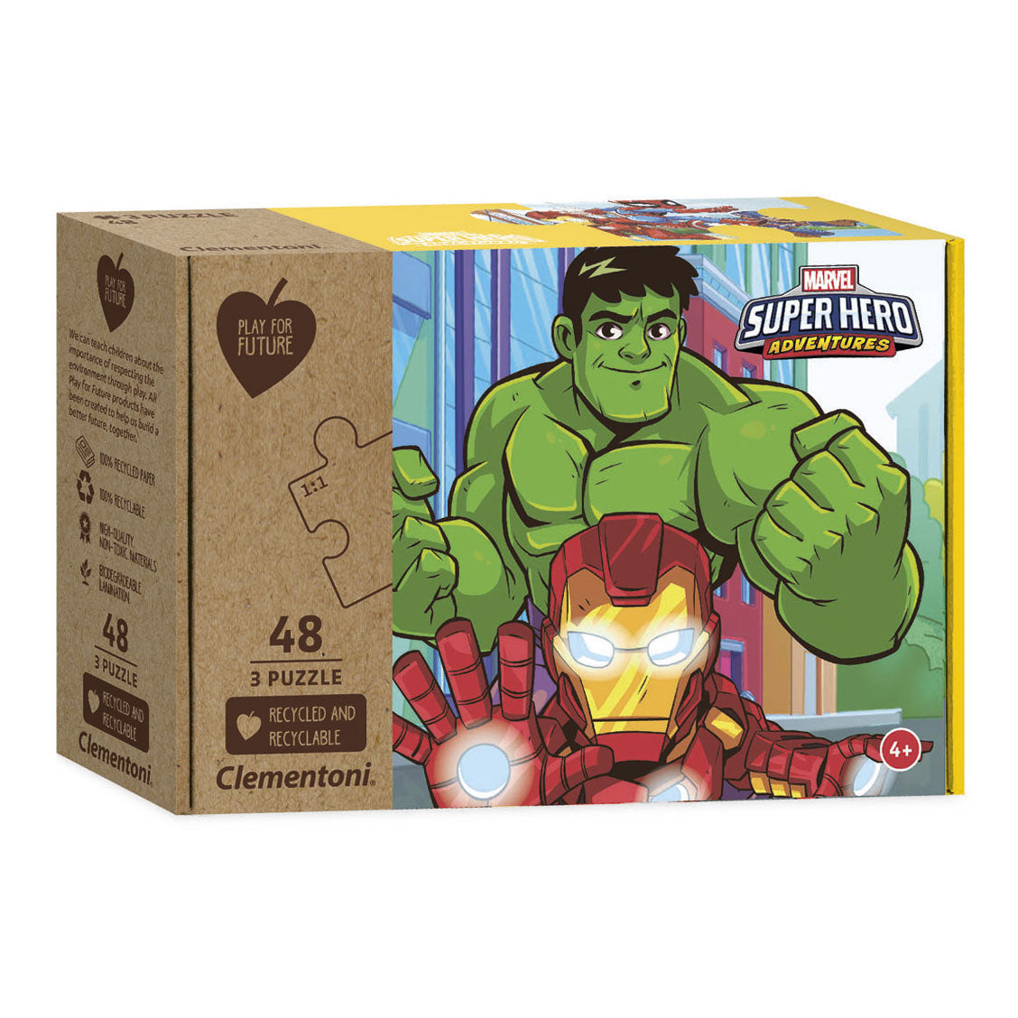 Clementoni Play for Future Puzzel Superhelden, 3x48st.