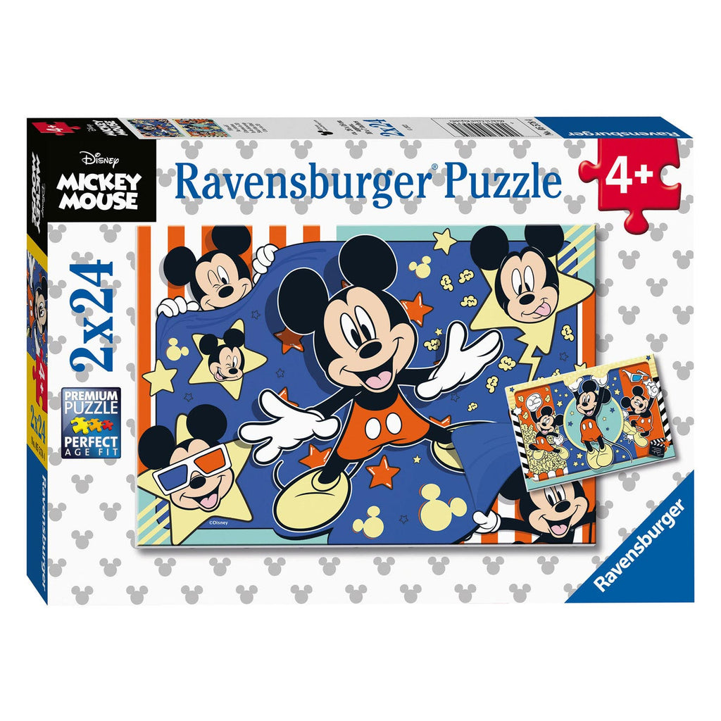 Ravensburger puzzel mickey mouse - twee puzzels - 24 stukjes - kinderpuzzel