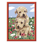 Schilderen op Nummer - Knuffelende Puppies