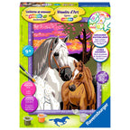 Ravensburger Schilderen op Nummer Paarden in de Zonsondergang