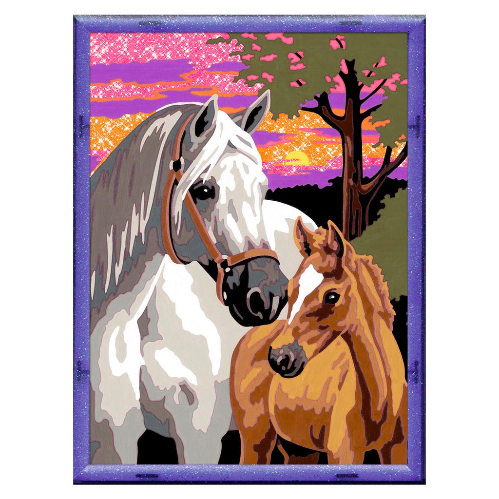 Ravensburger Schilderen op Nummer Paarden in de Zonsondergang