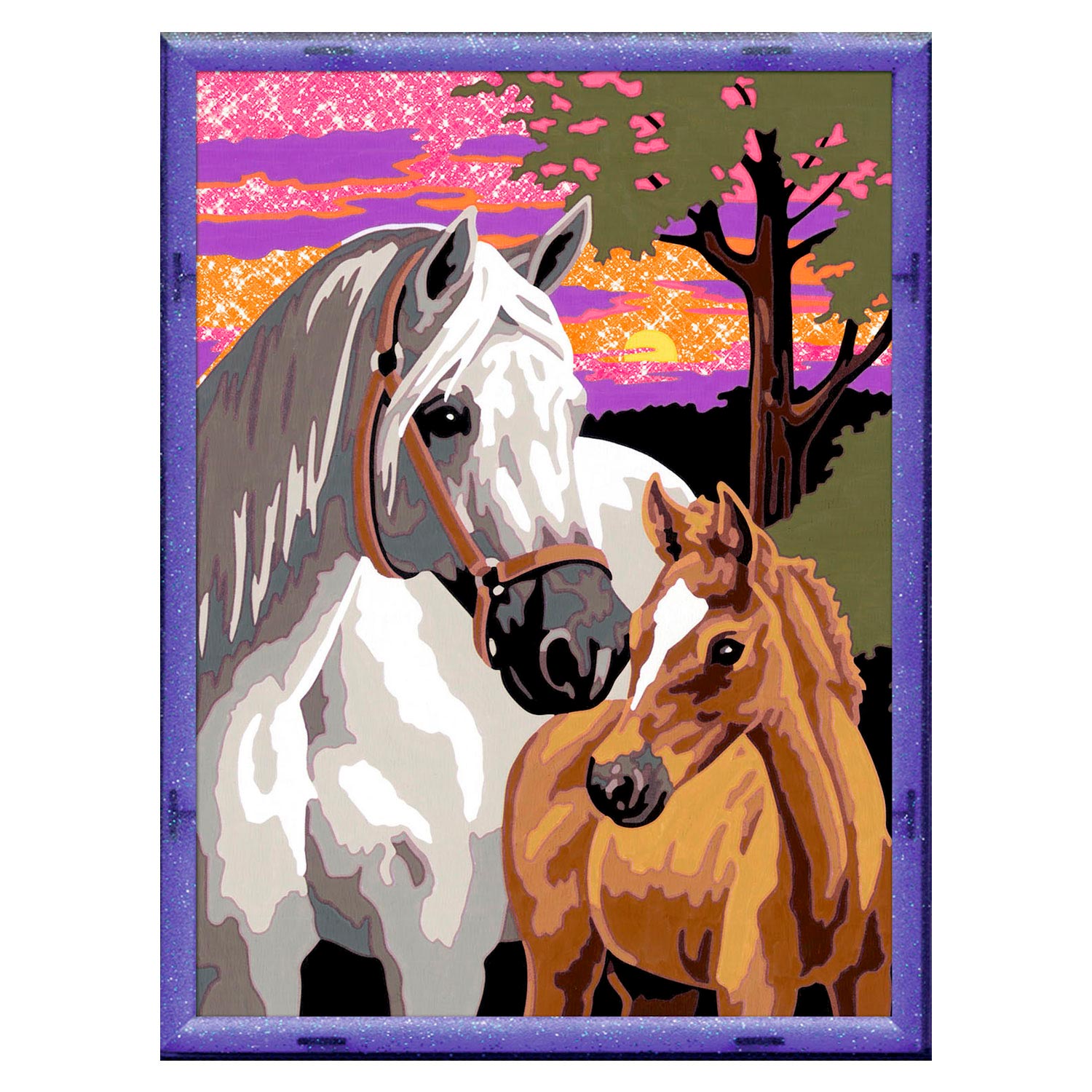 Ravensburger Schilderen op Nummer Paarden in de Zonsondergang