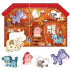 Headu Mijn Eerste Puzzel Boerderij met 5 Houten Dieren