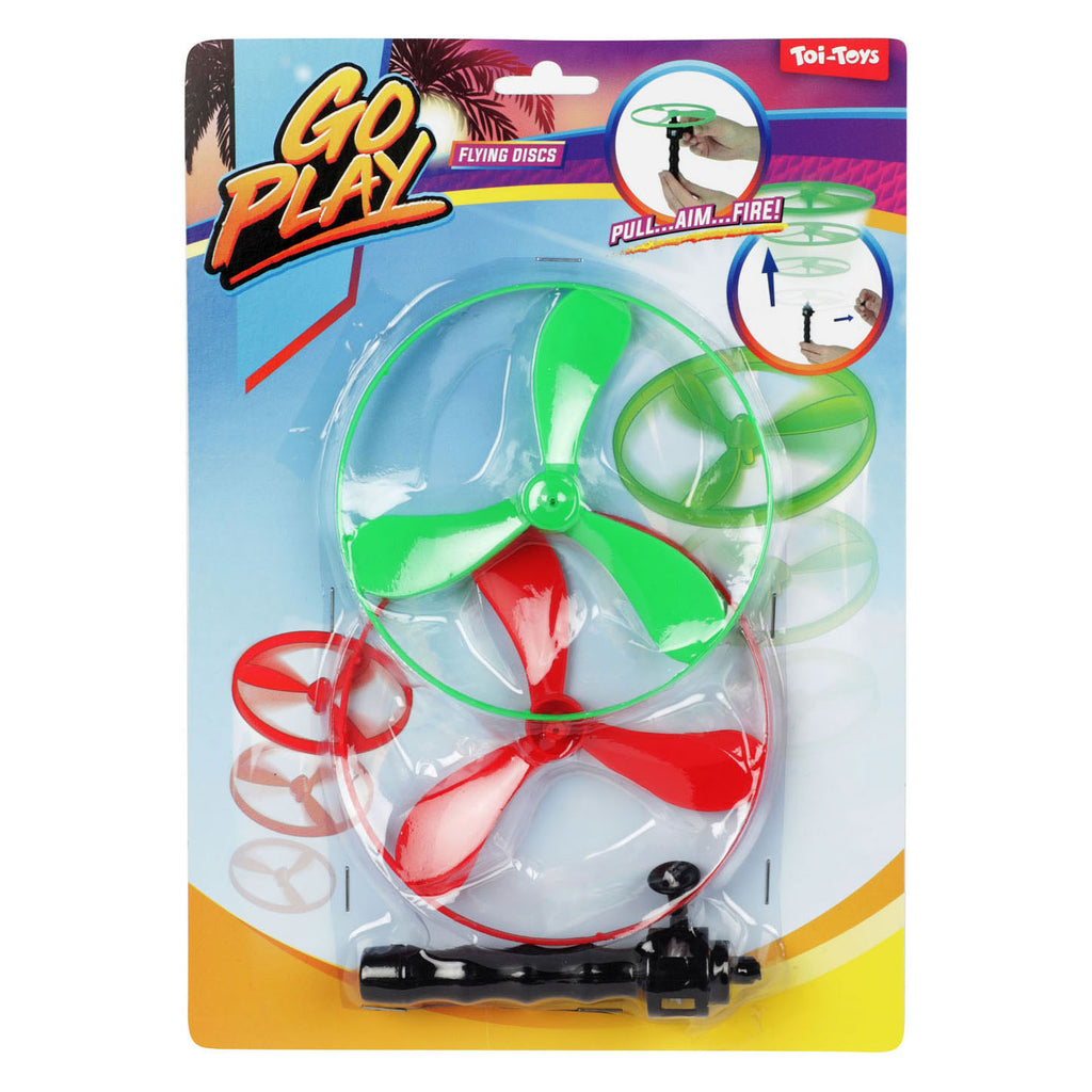 Toi-toys flying discs air 12 cm groen rood 3-delig