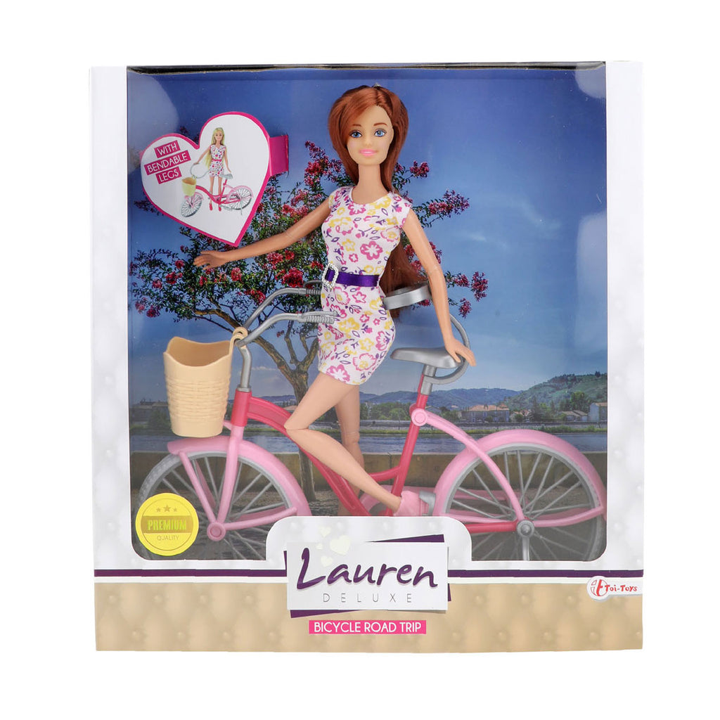 Lauren Tienerpop met Fiets Brunette