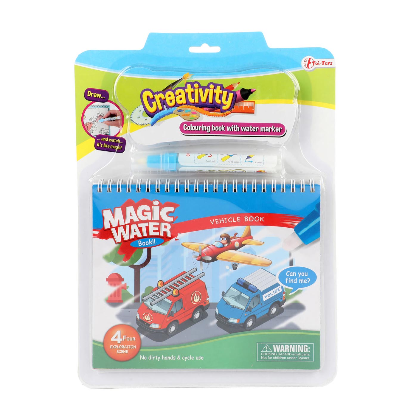 Toi-toys creativity kleuren met water voertuig met stift