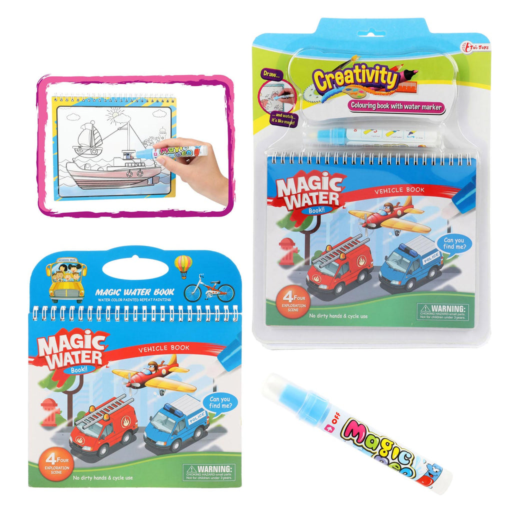 Toi-toys creativity kleuren met water voertuig met stift