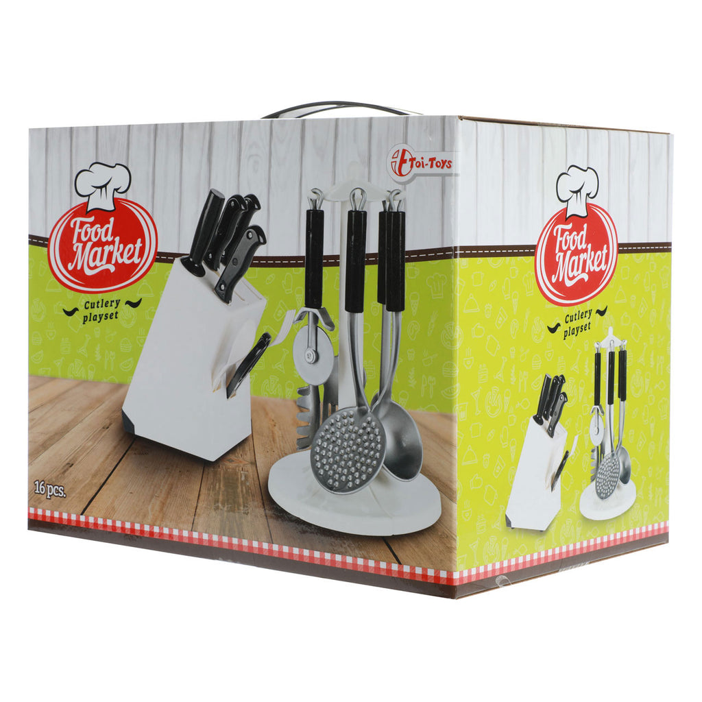 Toi-Toys Speelgoed Keukengerei en Messenset, 16dlg.