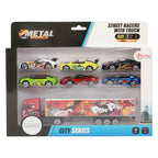 Toi-toys toi toys vrachtwagen met 6 raceauto's