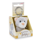 Nici Pluchen Sleutelhanger Kat Happy Birthday in Geschenkdoos, 6cm