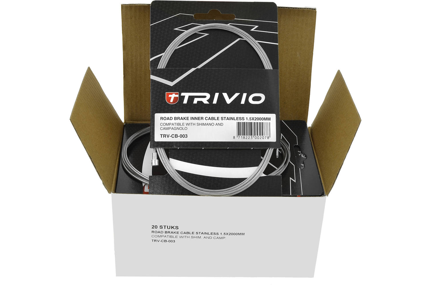 Trivio - race rem binnenkabel rvs 1.5x2000mm - 20 st.