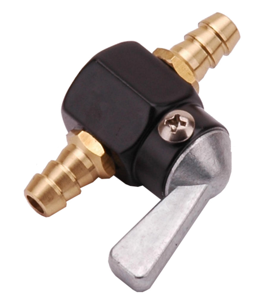 BENZINEKRAAN TUSSEN SLANG 7MM ZWART