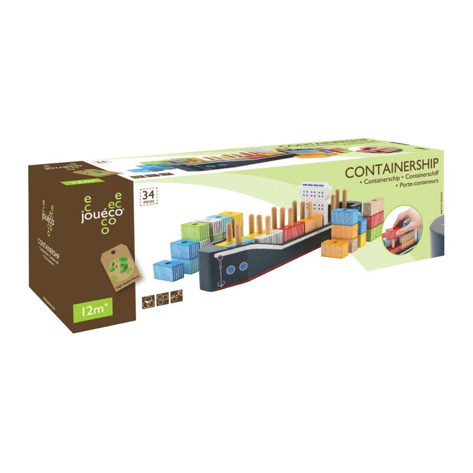 Joueco Houten Containerschip