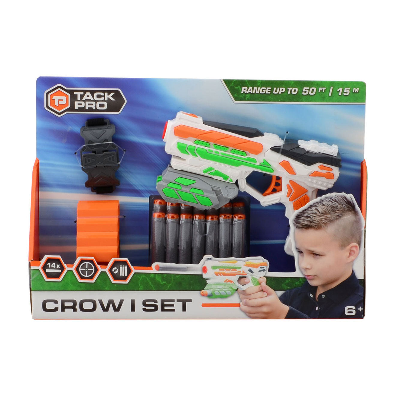 Tack Pro Tack Crow I Set met 14 darts en accesoires, 18cm