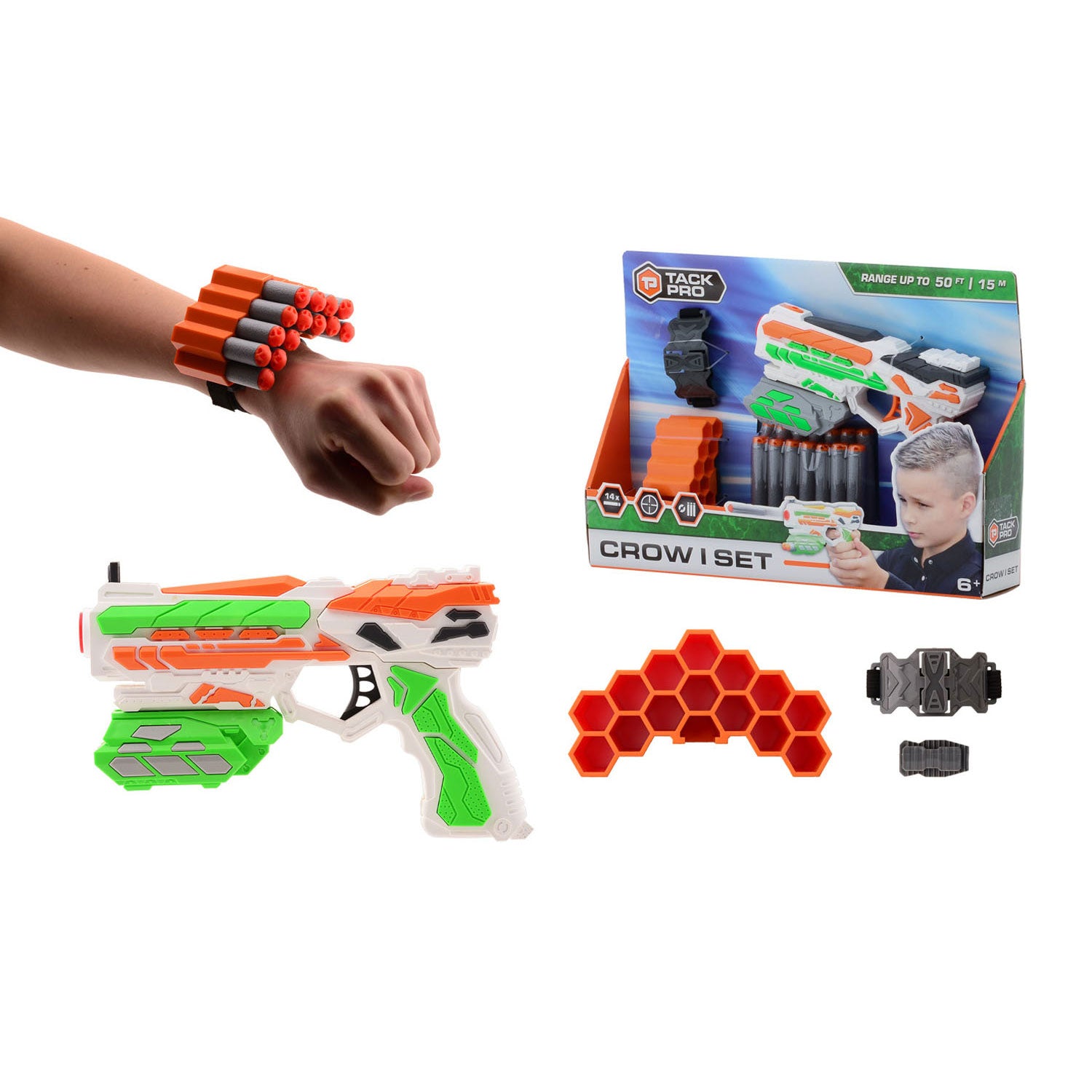 Tack Pro Tack Crow I Set met 14 darts en accesoires, 18cm