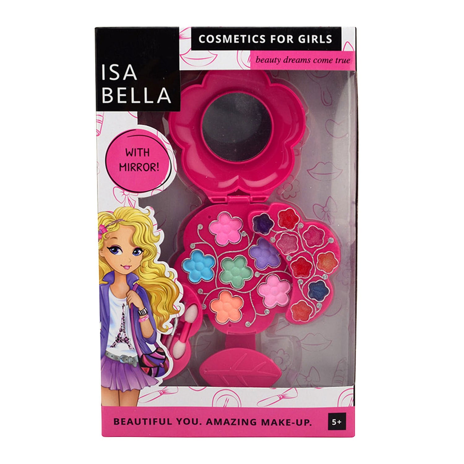 Johntoy Isabella Make-up Set in Bloemendoos met Spiegel