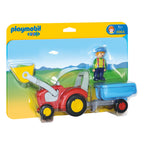 Playmobil 1.2.3. Boer met Tractor en Aanhangwagen 6964