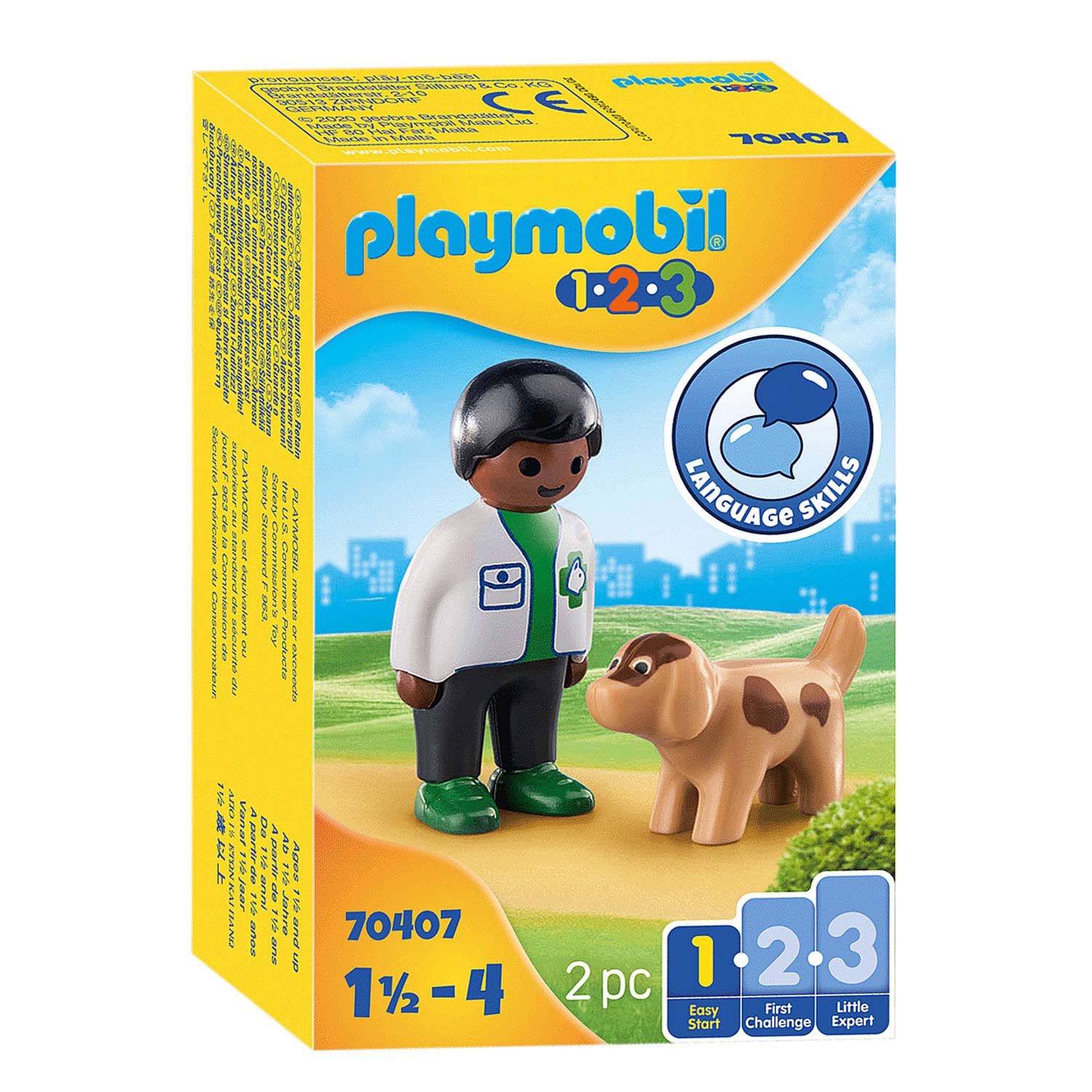 Playmobil 1.2.3. Dierenarts met Hond 70407