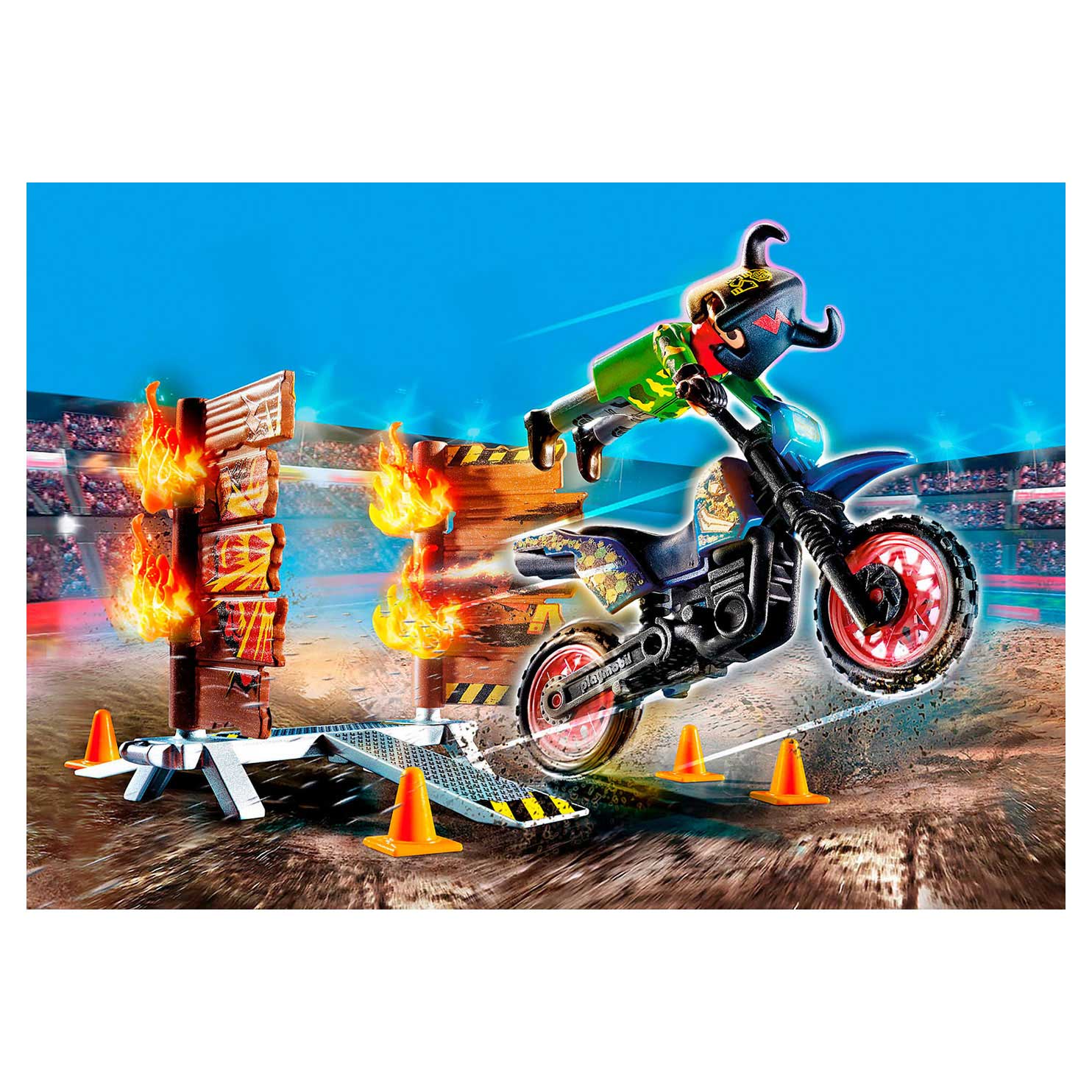 Playmobil Stuntshow Motor met Vuurmuur 70553