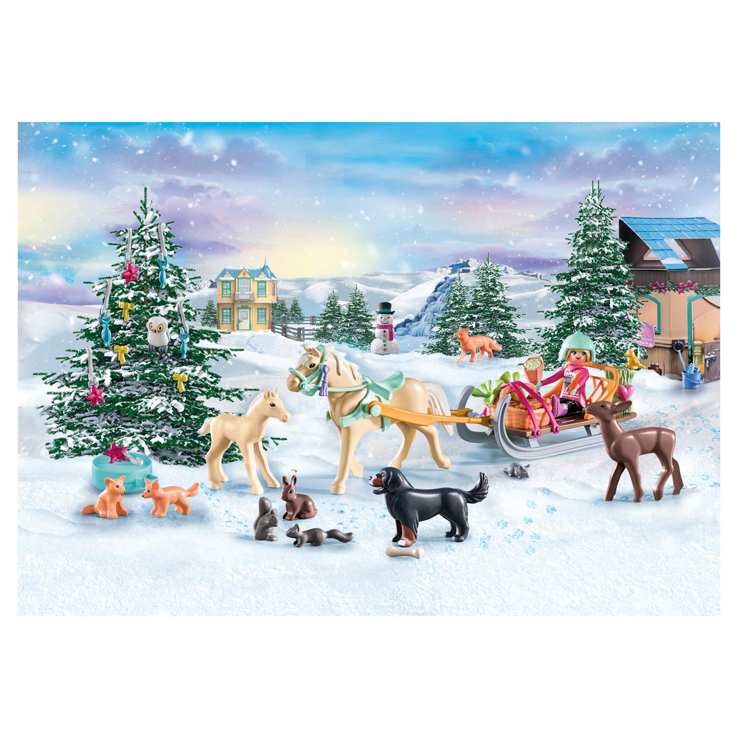 Playmobil Adventskalender Paarden: Kerst Sleerit 71345