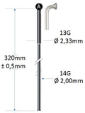 Alpina spaak zwart rvs 13g 320mm ø2.00mm voor spaakmachine p 100