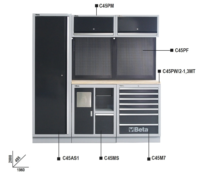 Samengestelde werkplaatsinrichting Beta Tools C45/CW