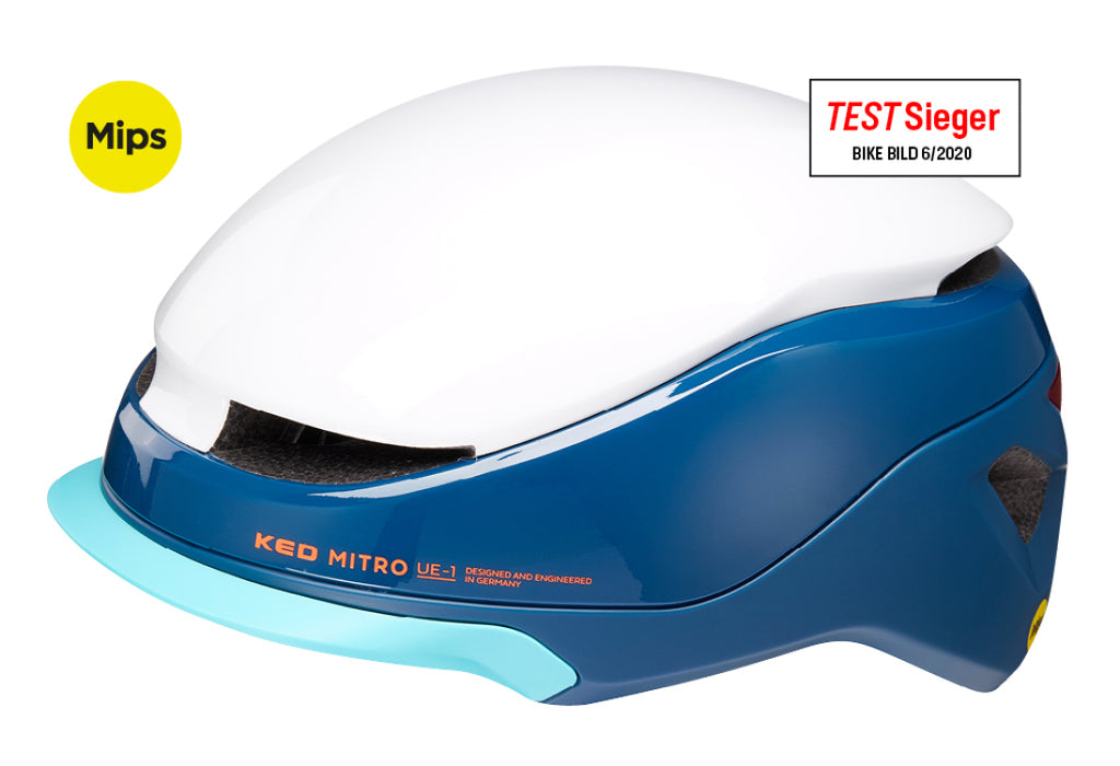 fietshelm ked mitro ue-1 l (56-61cm) - blue white