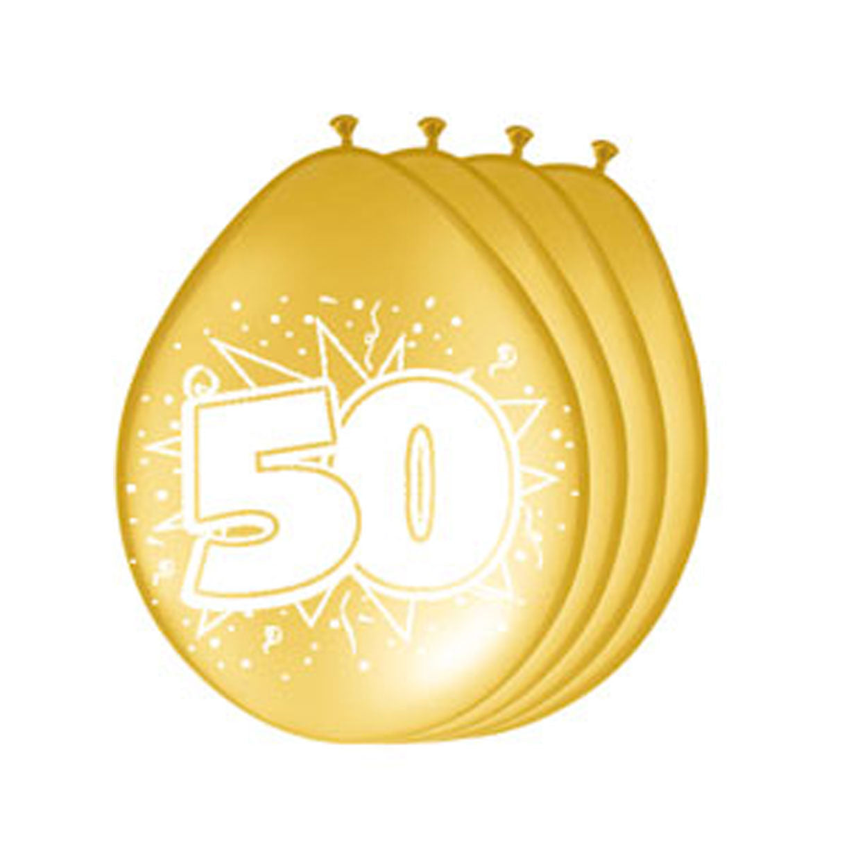 Folat BV Cijfer Ballonnen 50 jaar Goud, 8st.